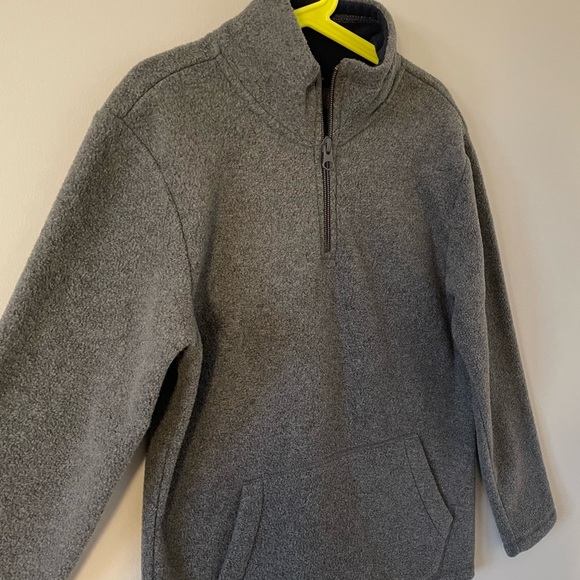 Boys Fleece Half-Zip Pull-Over Sweater - Grey - Picture 7 of 7